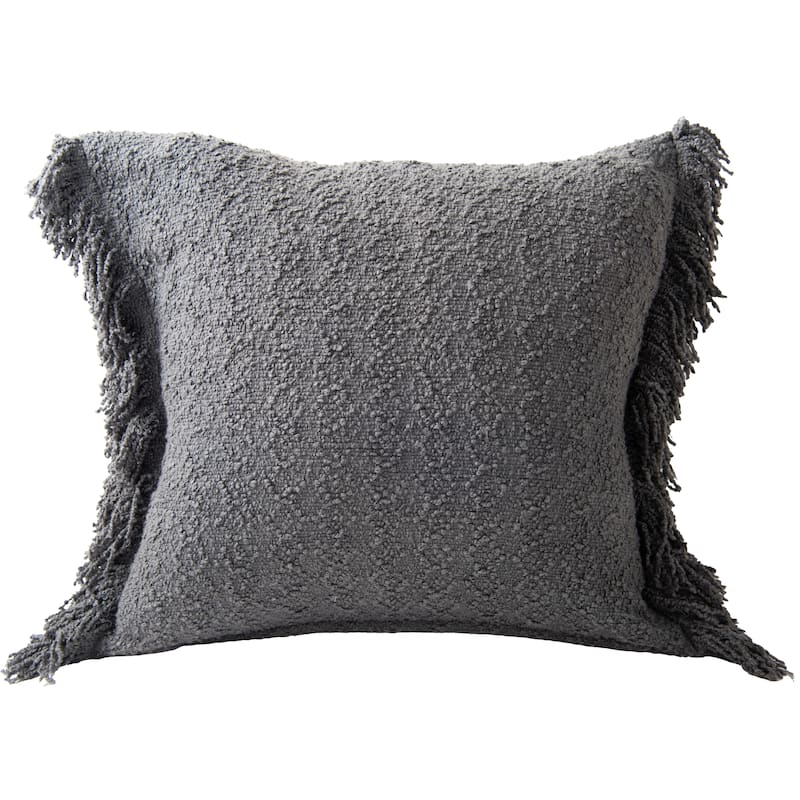 Rizzy Home Solid Modern Craft Textured Throw Pillow - Grey - Down Alternative