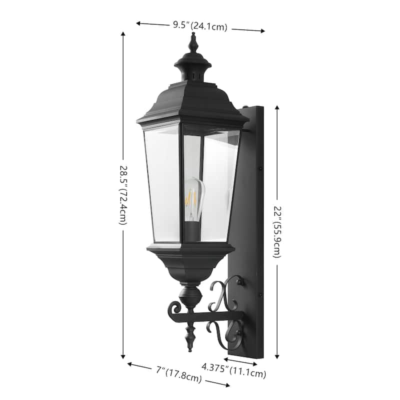 SAFAVIEH Outdoor Lighting Braden 10-inch Metal Wall Sconce - 10"W x 7"D x 29"H