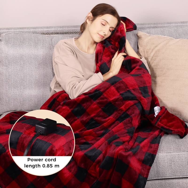Electric Throw Flannel Heated Blanket