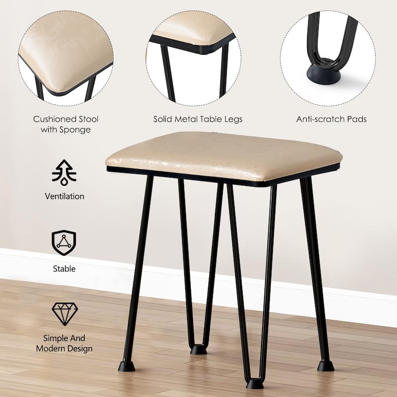 Vanity Table Set with Lighted Mirror