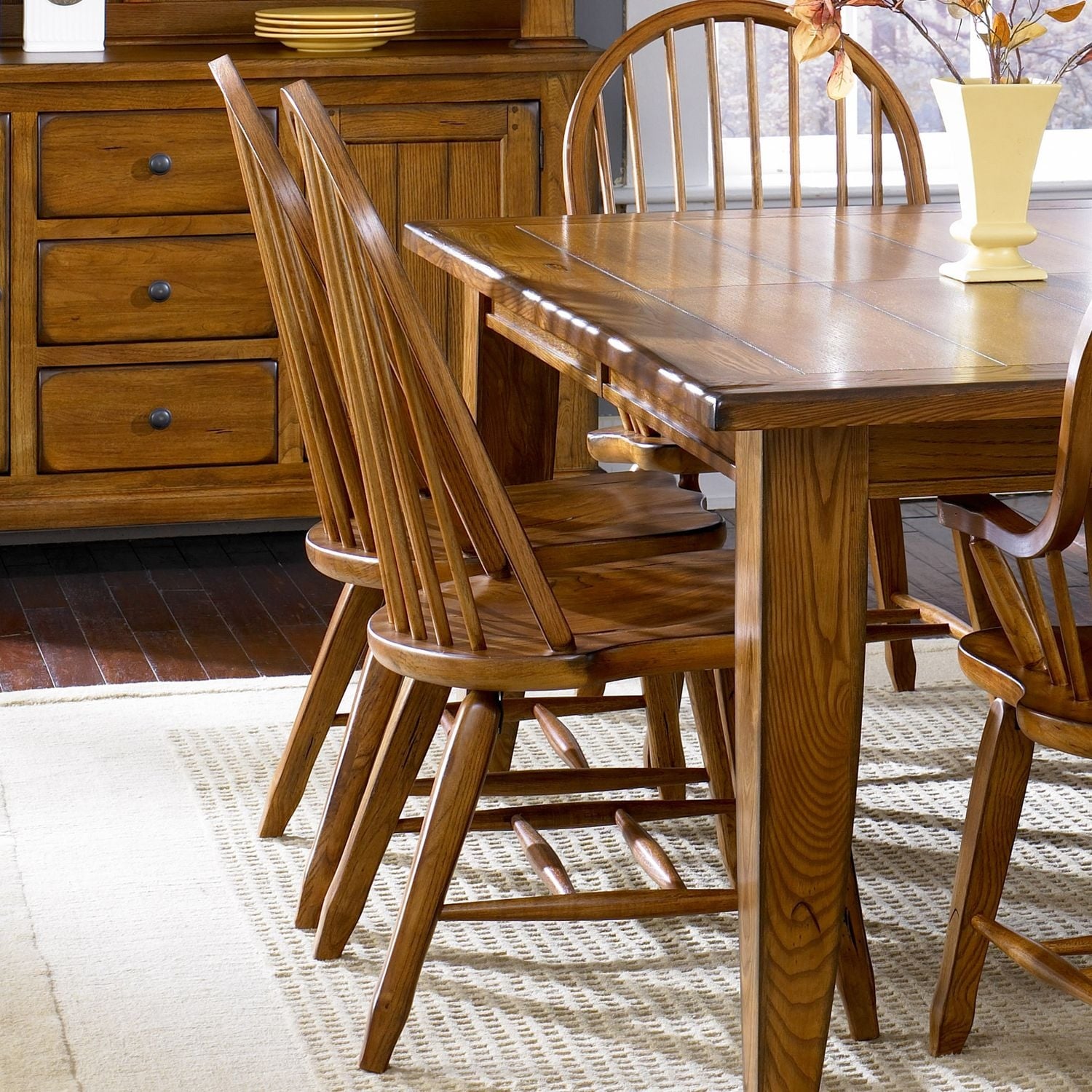 Liberty Furniture Treasures Bow Back Dining Chairs Set of 2 Oak Wood