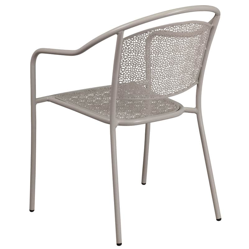 5 Pack Indoor-Outdoor Steel Patio Arm Chair with Round Back