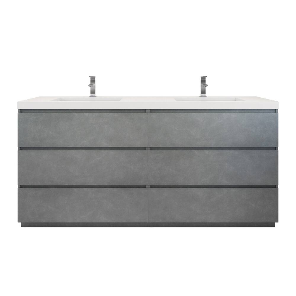 Aron 72'' Freestanding Vanity with Double Reinforced Acrylic Sink