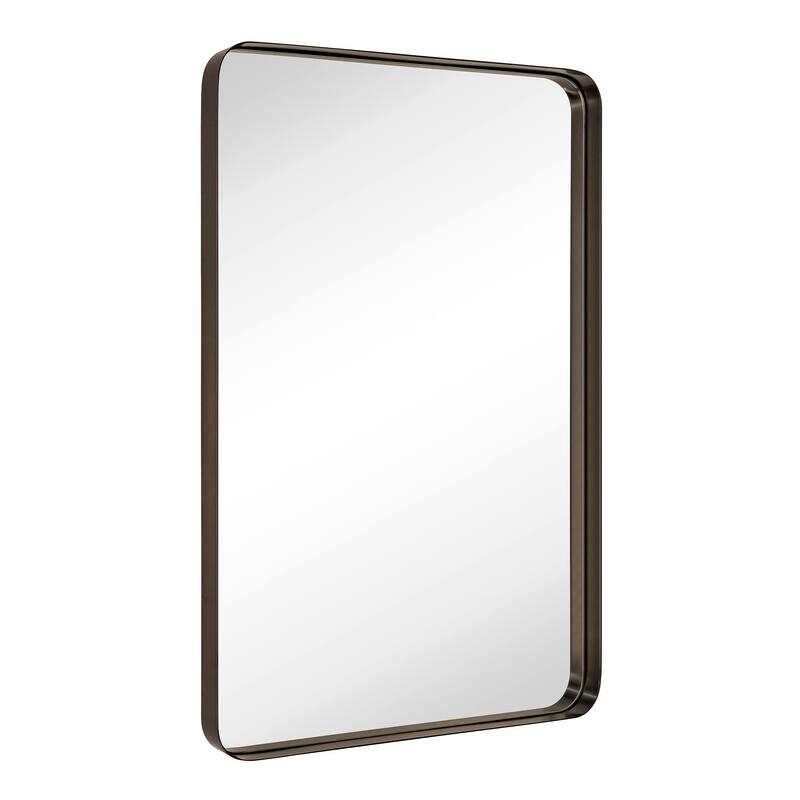 Arthers Stainless Steel Metal Bathroom Vanity Wall Mirror - 36" x 24" - Rubbed Bronze