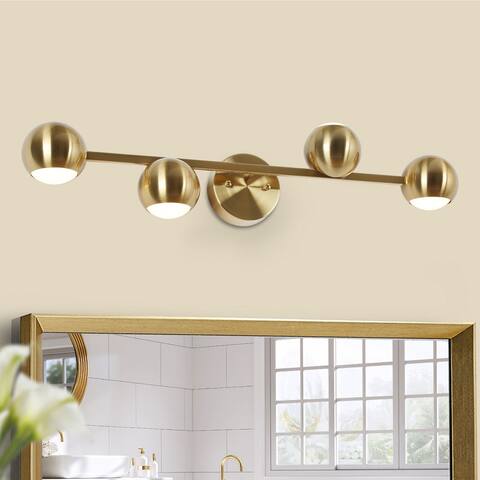 Modern 1/2/3/4-Light Brass LED Bathroom Vanity Light Linear Wall Sconces