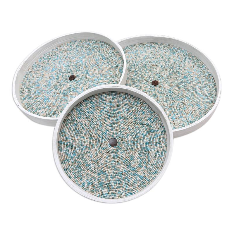 Novica Handmade Circles Of Hope Beaded Bamboo Wall Art (Set Of 3)