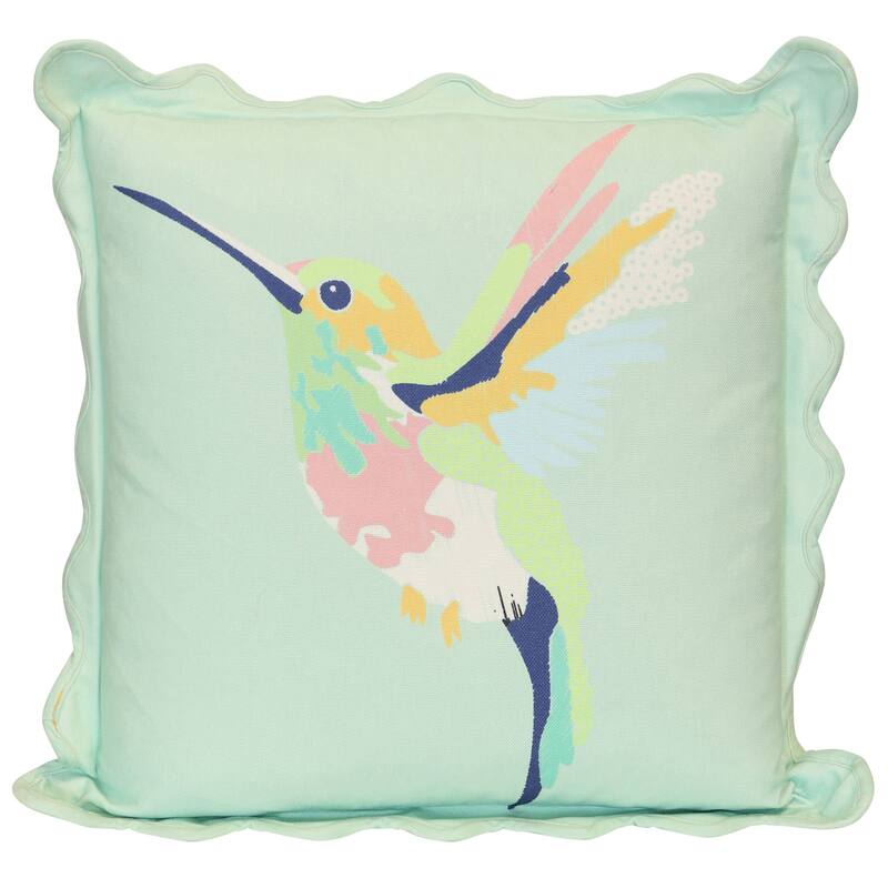 StyleCraft Tamara Day for StyleCraft Hummingbird Pillow - Left Facing - 22" x 22" - Mint