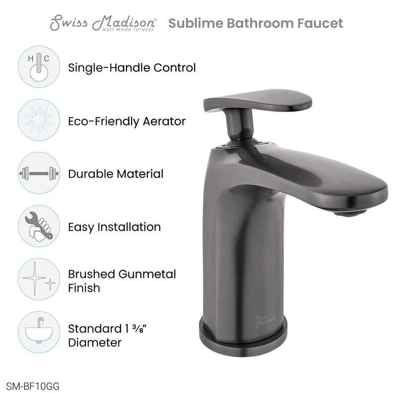Swiss Madison SM-BF10 Sublime 1.2 GPM Single Hole Bathroom Faucet with