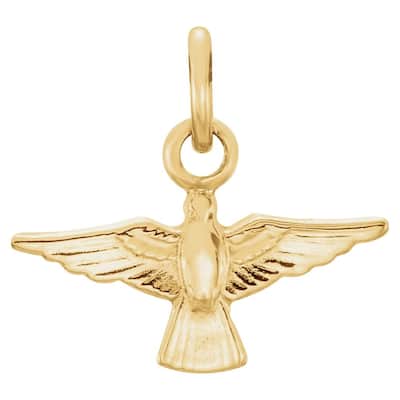 Curata 14k Yellow Gold 18" Very Small Holy Spirit Pendant Necklace- 8x11mm