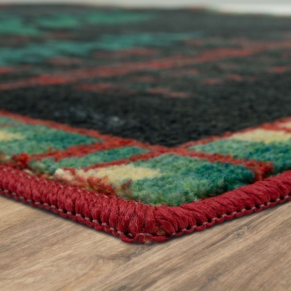 Forest green sales throw rug