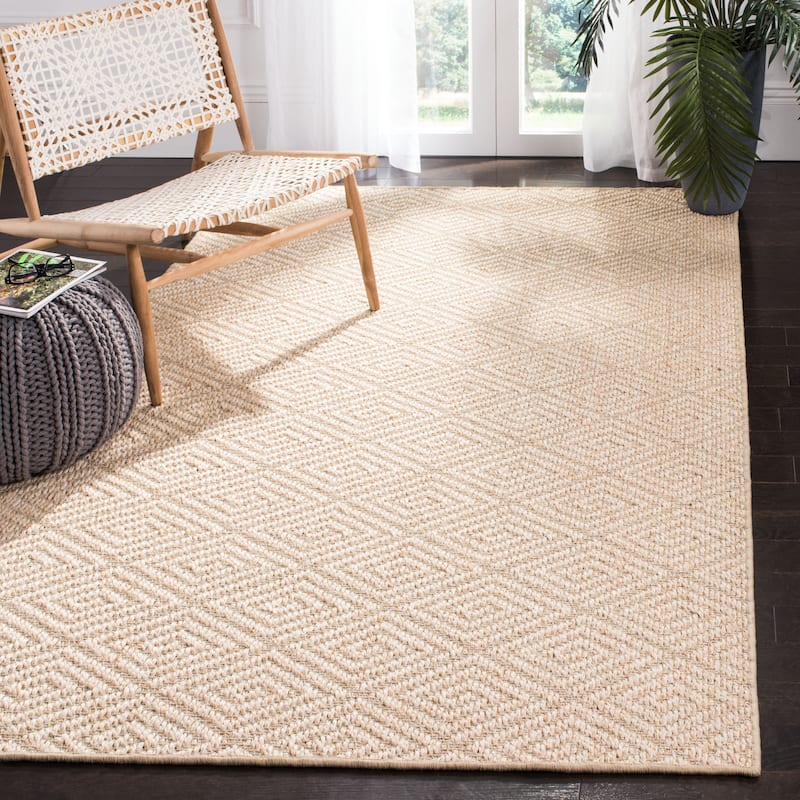 SAFAVIEH Palm Beach Vennie Modern Sisal Rug - 4' x 6' - Beige/Beige