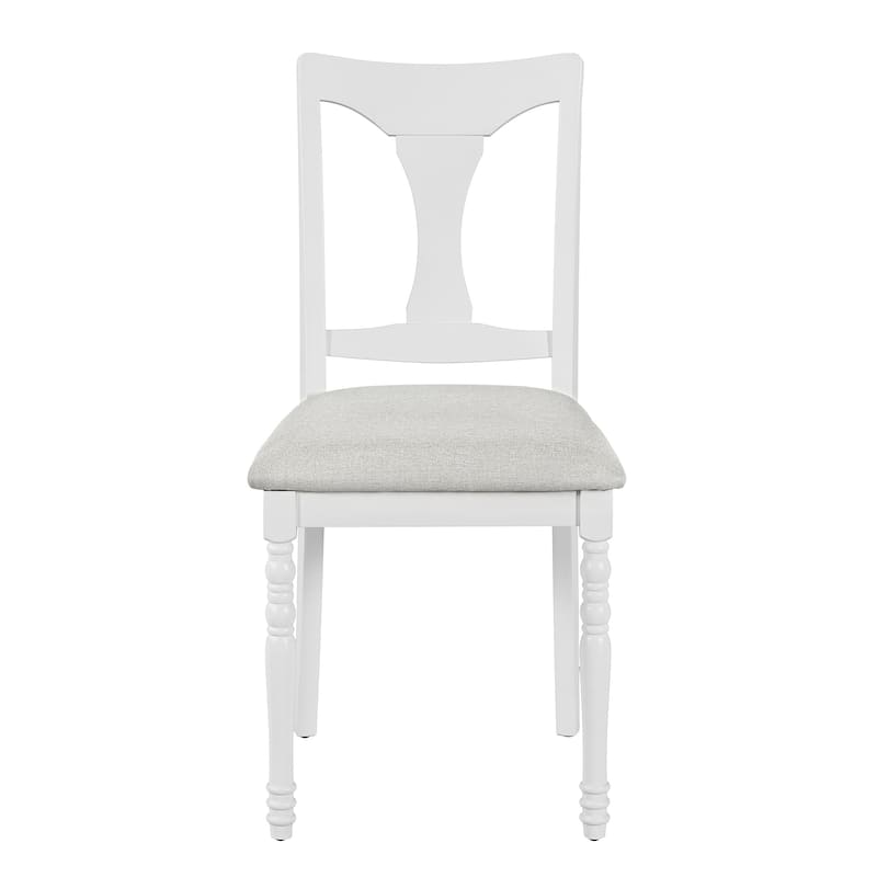 Upholstered Dining Chairs Set Of 6,Farmhouse Armless Kitchen Chairs With Solid Wood Legs