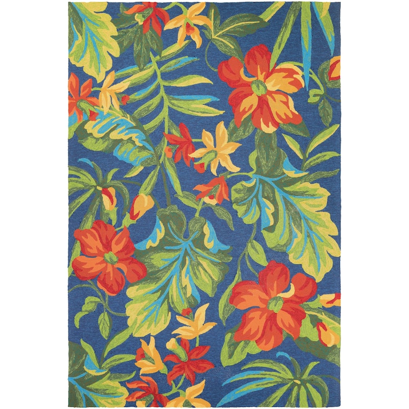 Dream Decor Rugs Miami Spiced Orchid Blue Green Outdoor Area Rug - 8' x 11'