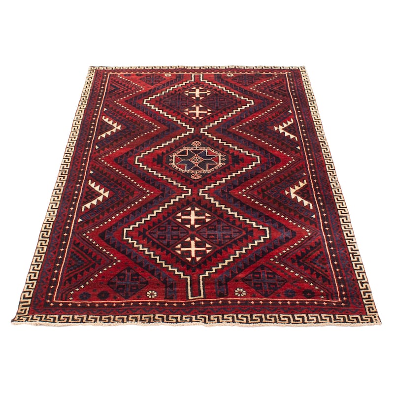 ECARPETGALLERY Hand-knotted Melis Vintage Red Wool Rug - 5'4 x 7'9