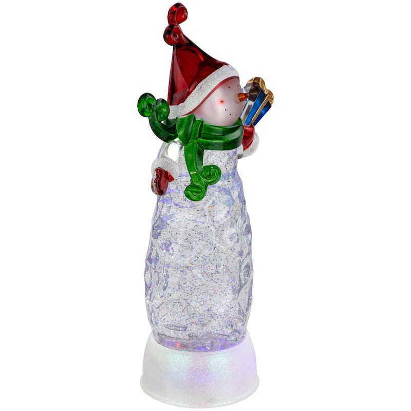LED Lighted Acrylic Snowman Christmas Snow Globe - 11.5"