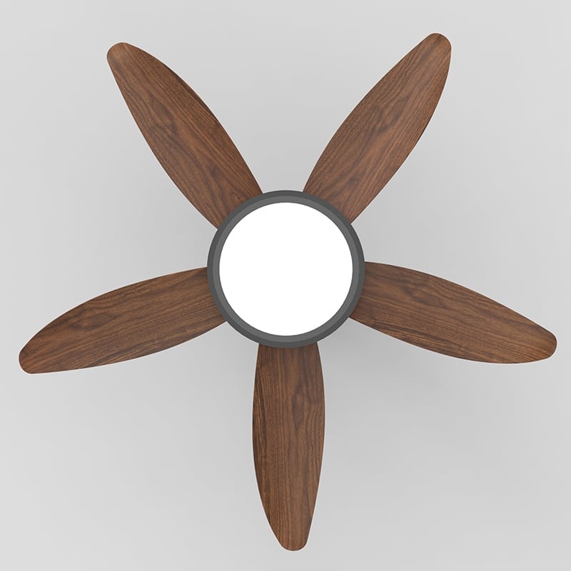 42-inch Eye-Protecting Light Source Walnut-Coloured Fan Blades High Airflow Plug-and-Play Fan Blades ABS Ceiling Fan Light