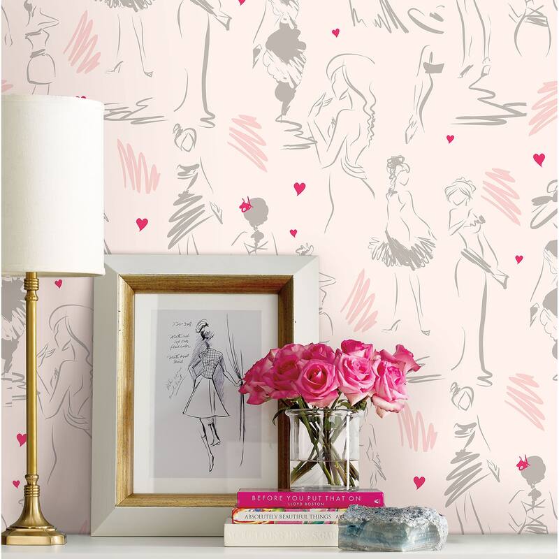 Pink Glamour Peel and Stick Wallpaper by RoomMates - Bed Bath & Beyond