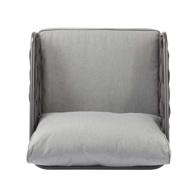 4-Pieces Outdoor Metal Patio Furniture Set, 5-Seat Patio Furniture Sofa Set with Cushion, Modern Outdoor Furniture Deep