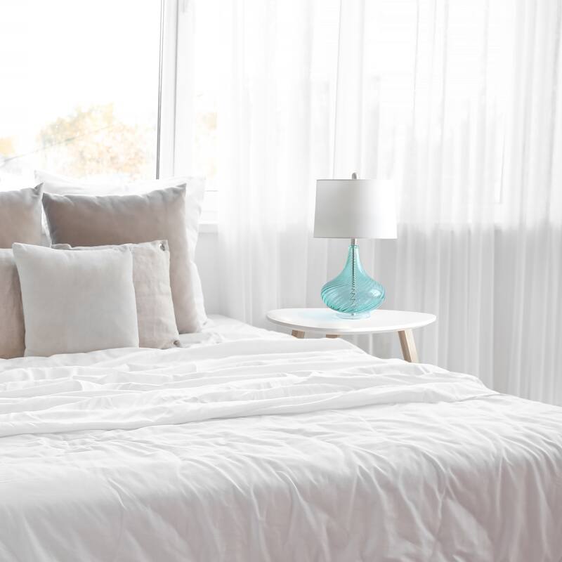24" Classix Contemporary Wavy Colored Glass Table Lamp