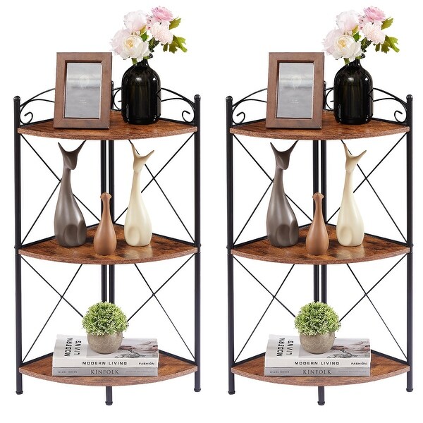 飾り棚(No:1276783) 3-Tier Corner Shelf Industrial Triangle Display Storage Rack, Set