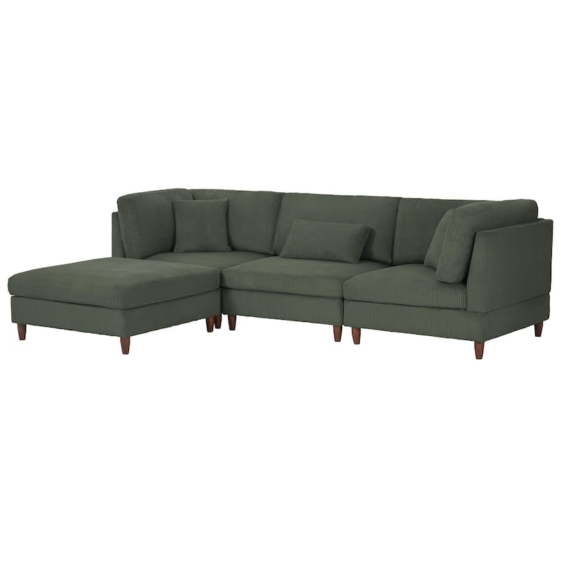 Modern Oversized Modular Corduroy Sectional Sofa Set