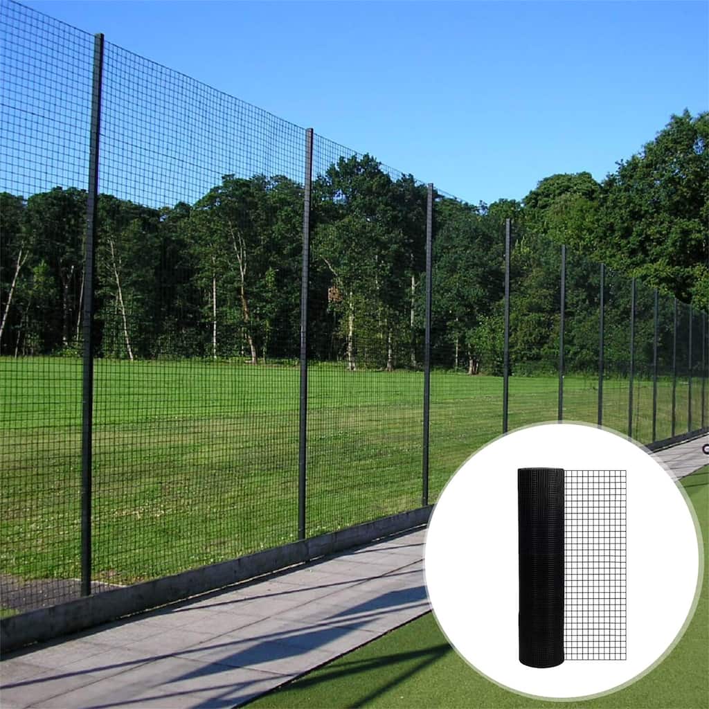 36" x 100 ft Black Welded Wire Mesh Roll for Fencing, Cages, and Coops