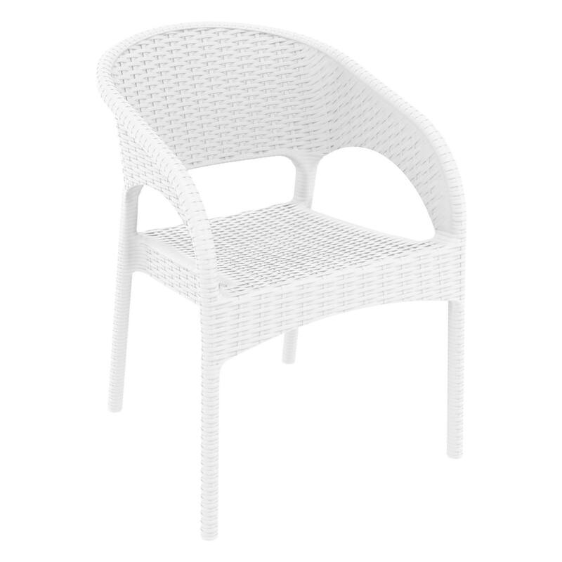 3-Piece White Patio Seating Conversation Set 32"
