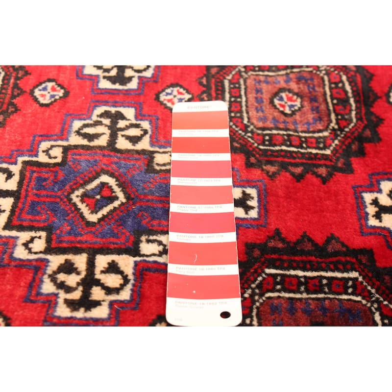 ECARPETGALLERY Hand-knotted Teimani Red Wool Rug - 3'8 x 6'4