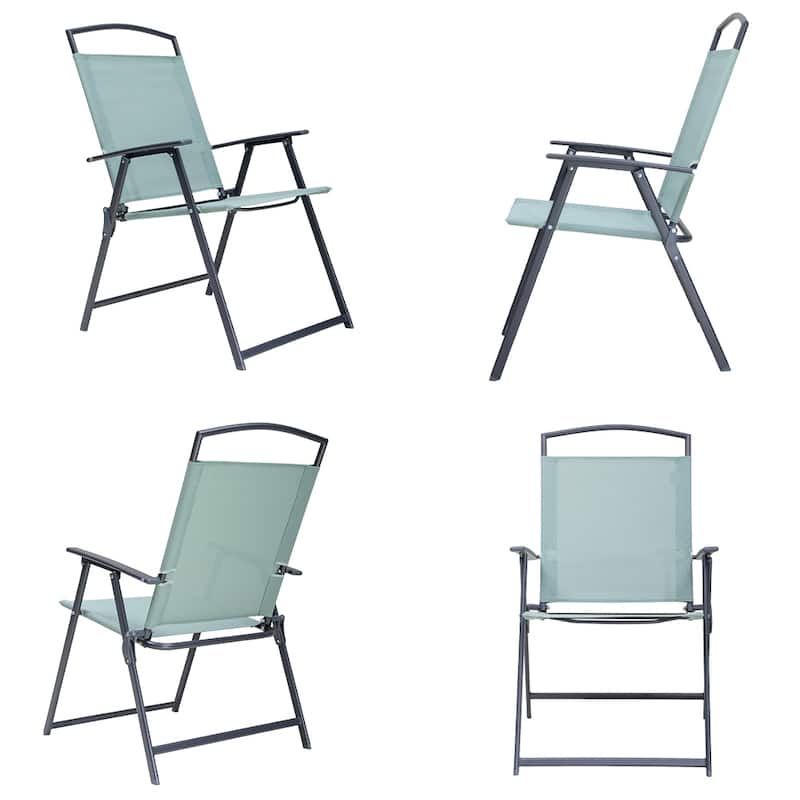 Pellebant Set of 4 Patio Folding Chairs Outdoor Portable Dining Chairs