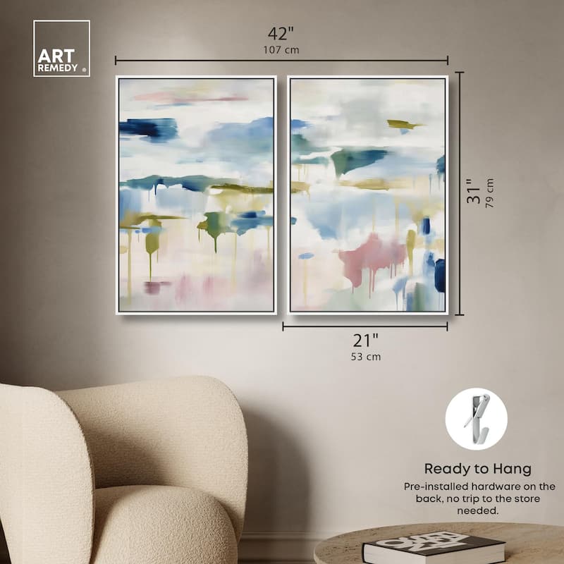 Veil of Azure I Canvas Set of 2 by Art Remedy