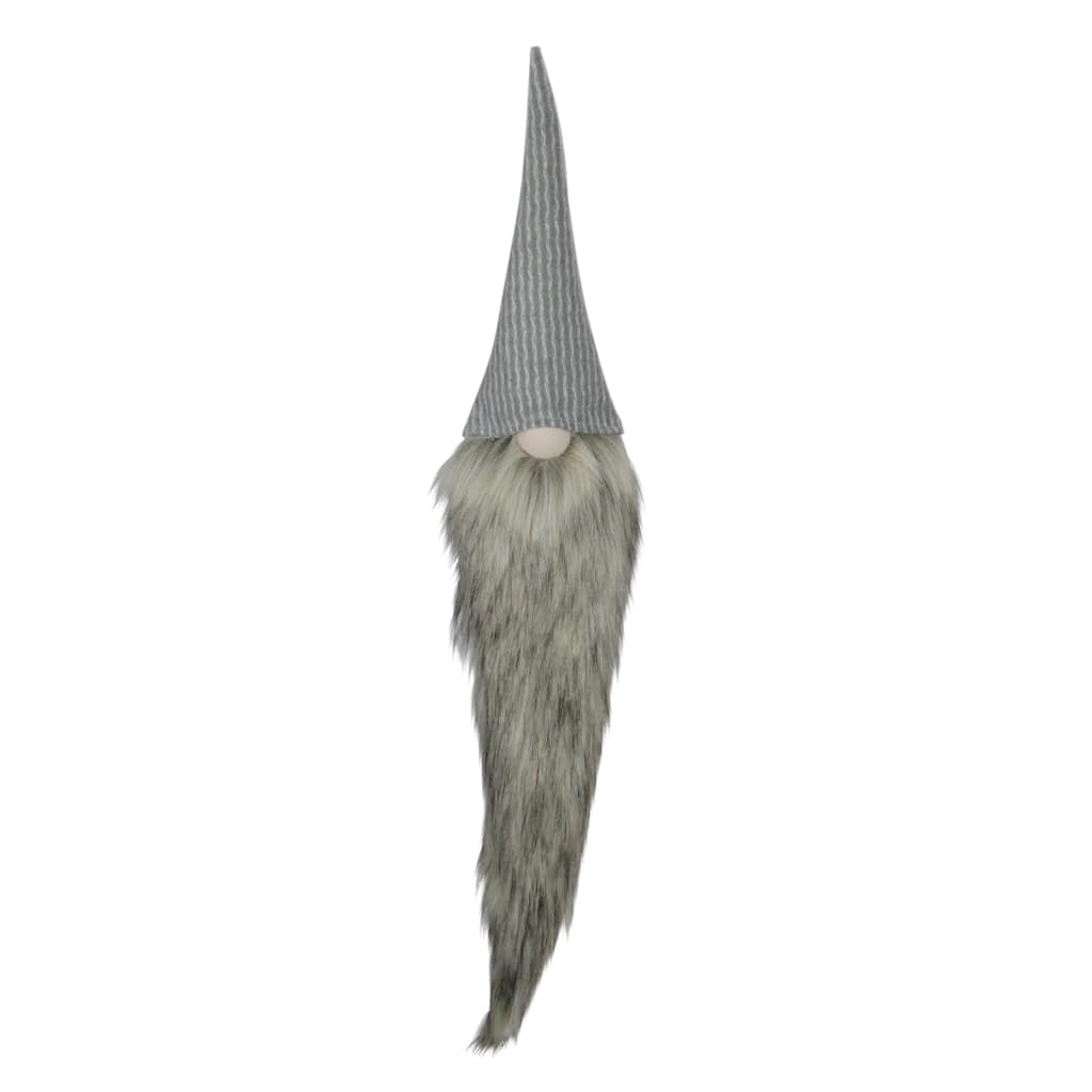 30" Gray and White Traditional Hanging Christmas Gnome Decoration