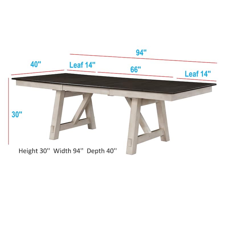 Freyya Chalk Gray Fabric Extendable Dining Room Set