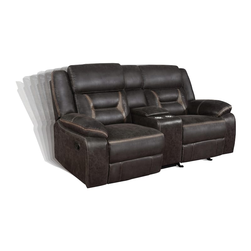 Brazelton Upholstered Glider Loveseat with Console
