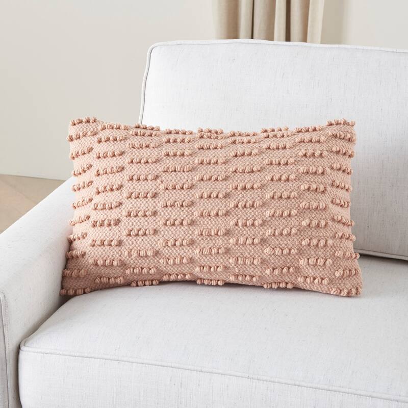 Mina Victory Life Styles Textured Geometric Dots Throw Pillow , ( 12"X20" )