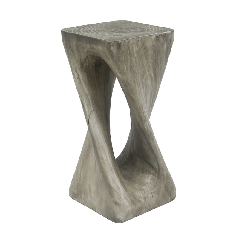 Twist Shape Side Table Lightweight Concrete End Table Decorative Accent Table, Garden Stool Table for Outdoor Indoor