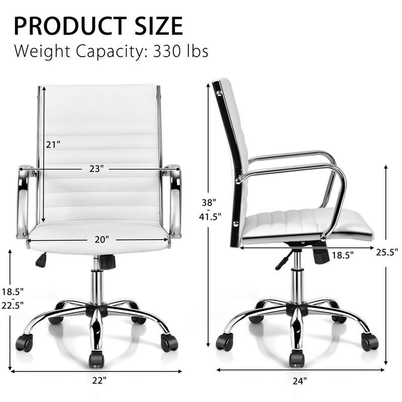 Gymax PU Leather Office Chair High Back Conference Task Chair