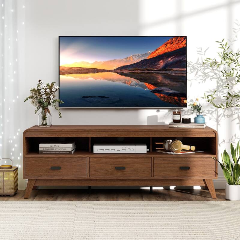 Gymax TV Stand for TVs up to 70'' Mid Century Modern Entertainment