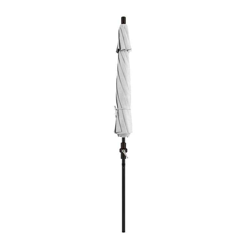 California Umbrella 9' Rd. Aluminum Market Umbrella, Deluxe Crank Lift with Collar Tilt, Bronze Frame Finish, Olefin Fabric