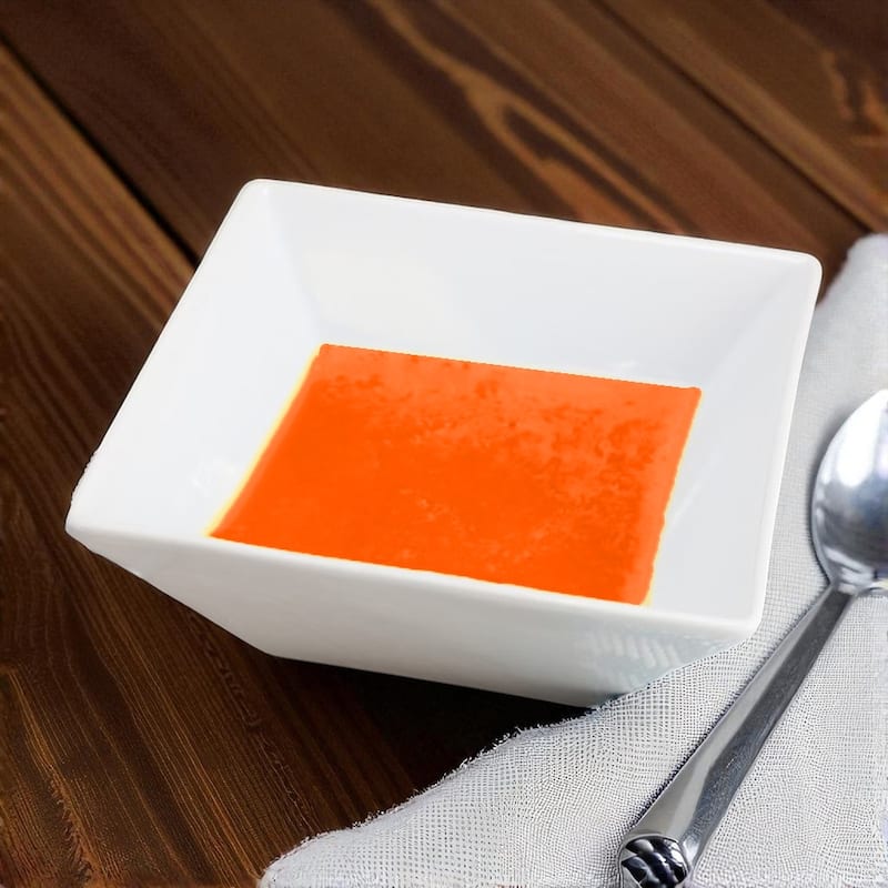 Our Table 26 oz Modern Square Set of 6 White Ceramic Soup Bowls for Salad Stew or Pasta - N/A