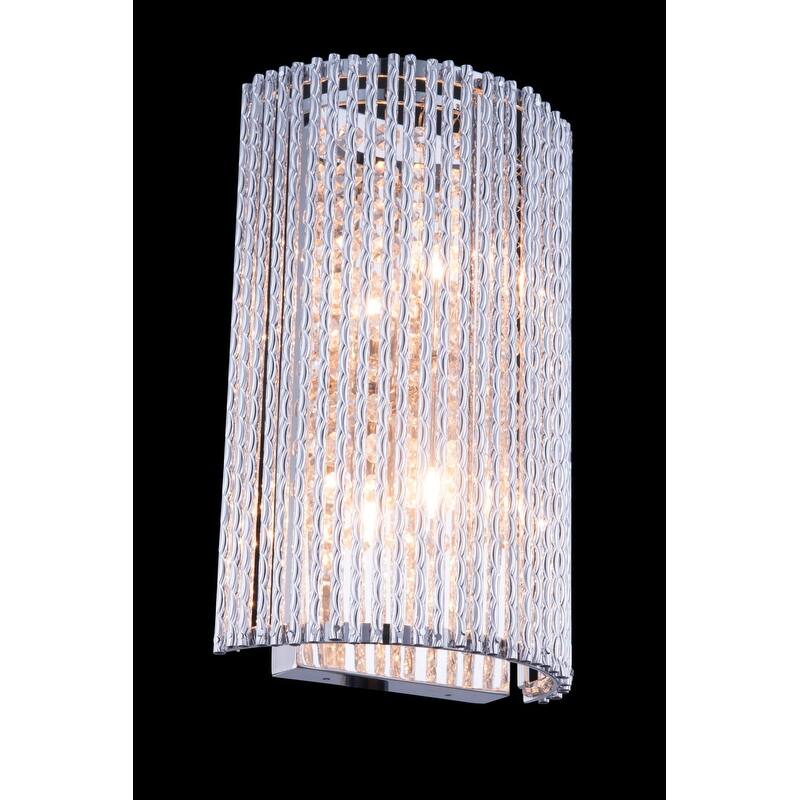 Influx 2-Light 7 in. Chrome Wall Sconce with Royal Cut Crystals - chrome (royal cut crystals) - chrome (royal cut crystals) - chrome (royal cut crystals)