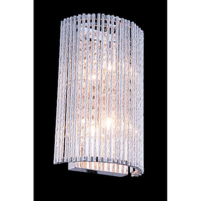 Influx 2-Light 7 in. Chrome Wall Sconce with Royal Cut Crystals - chrome (royal cut crystals) - chrome (royal cut crystals)