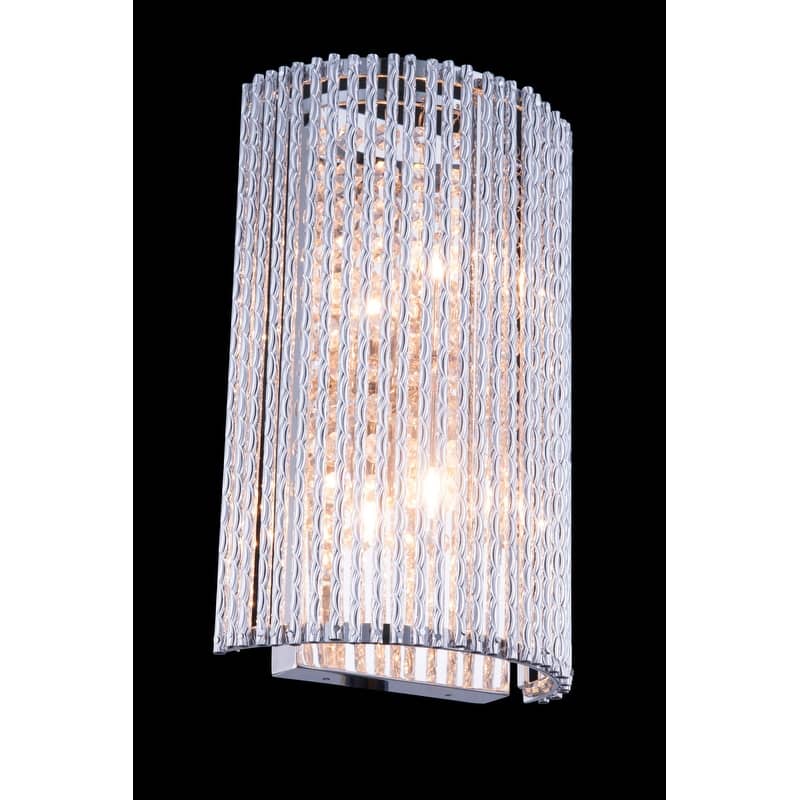 Influx 2-Light 7 in. Chrome Wall Sconce with Royal Cut Crystals - chrome (royal cut crystals) - chrome (royal cut crystals)