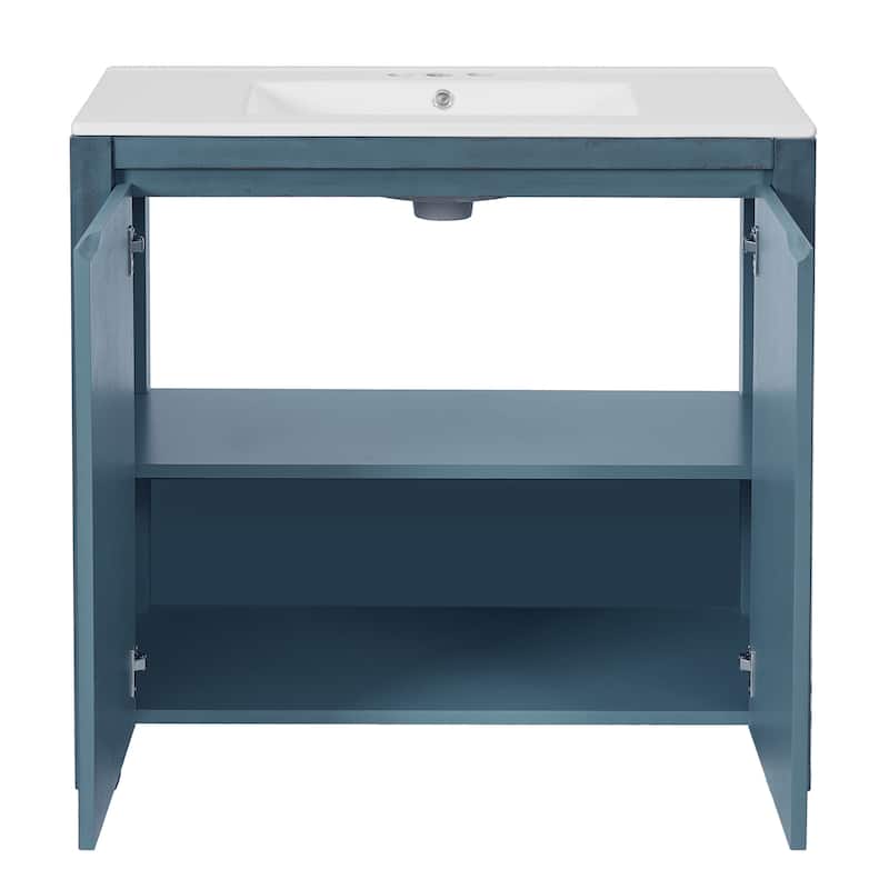 36 Inch Bathroom Vanity Bathroom Storage Cabinet with Ceramic Basin