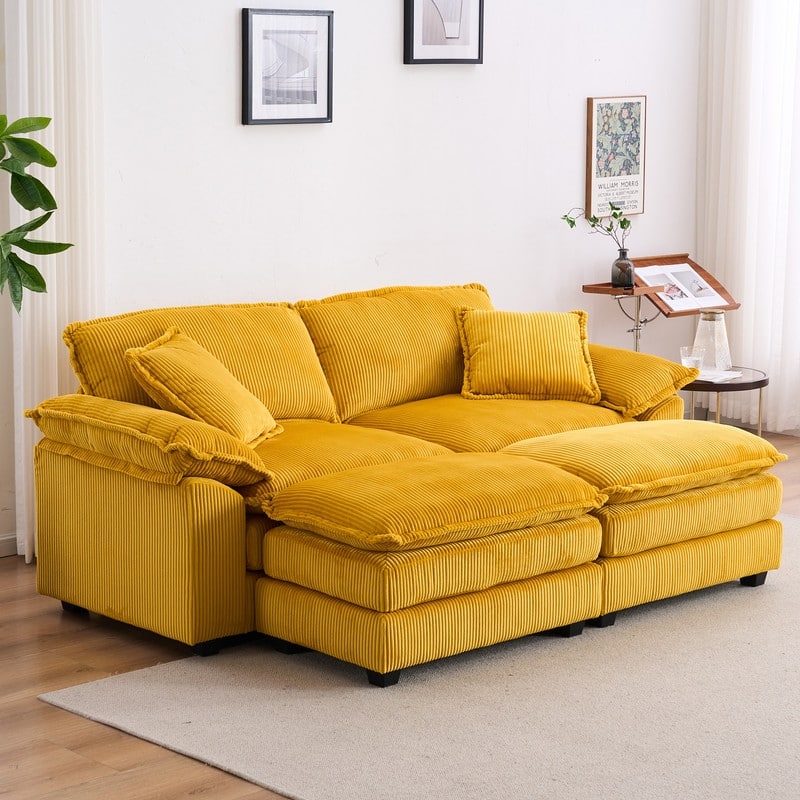 84.60" Corduroy 2 Seater Sofa