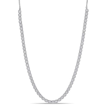 Miadora 14k White Gold Diamond Necklace 18.5" to 36"
