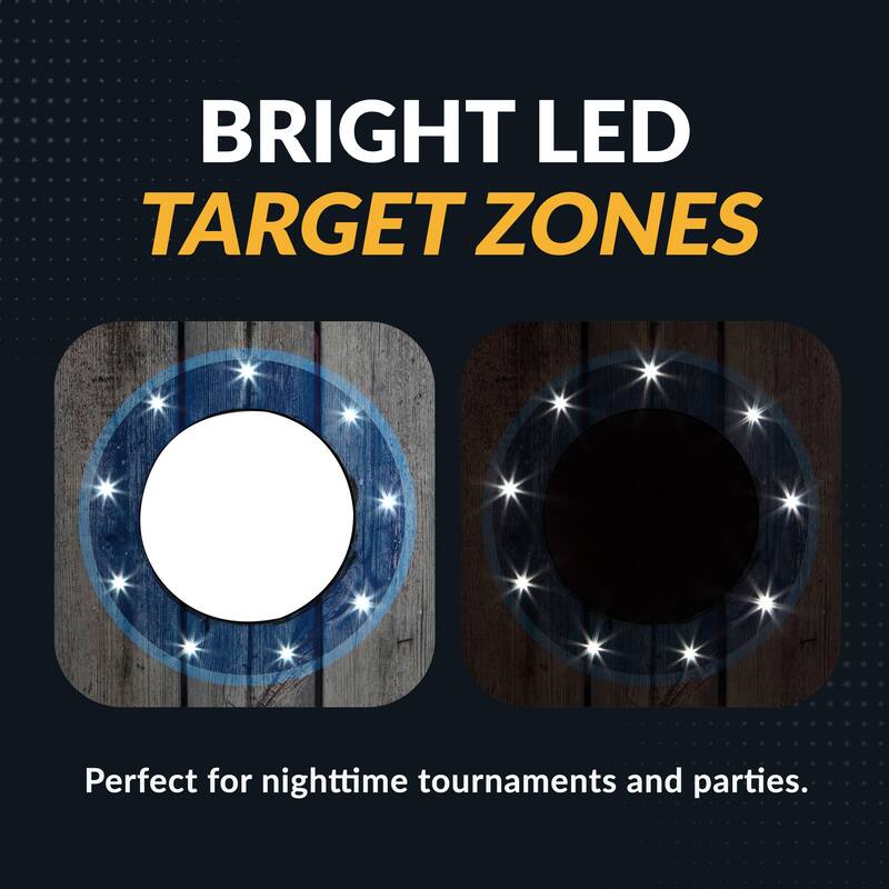 Hathaway Atlantic Cornhole Bean Bag Toss Game Set with LED Lights