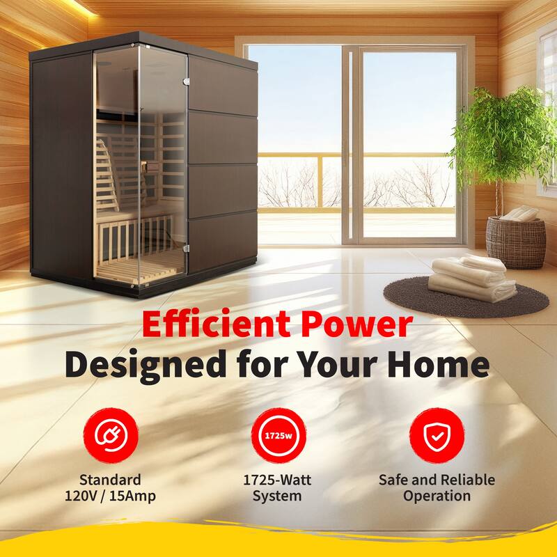 HeatWave Sirona 3-Person Hemlock Infrared Sauna with 8 Carbon Heaters