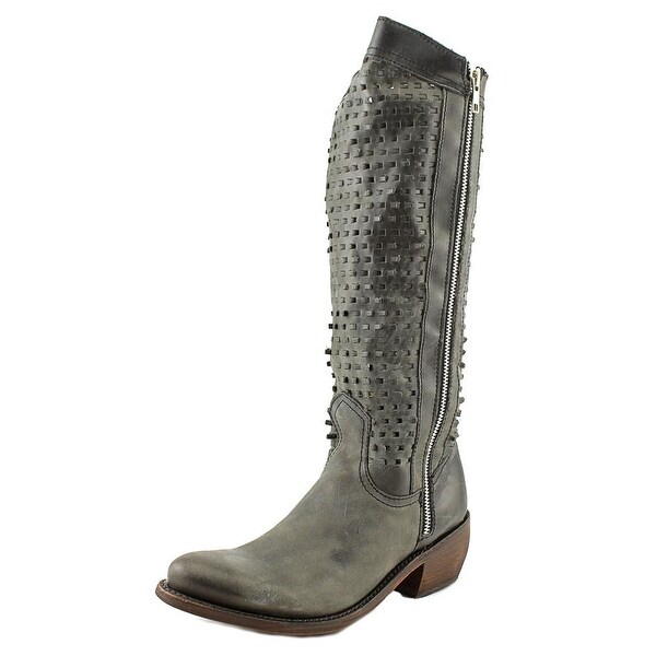 Independent Boot Company Mansfield Men Round Toe Leather Black Western Boot
