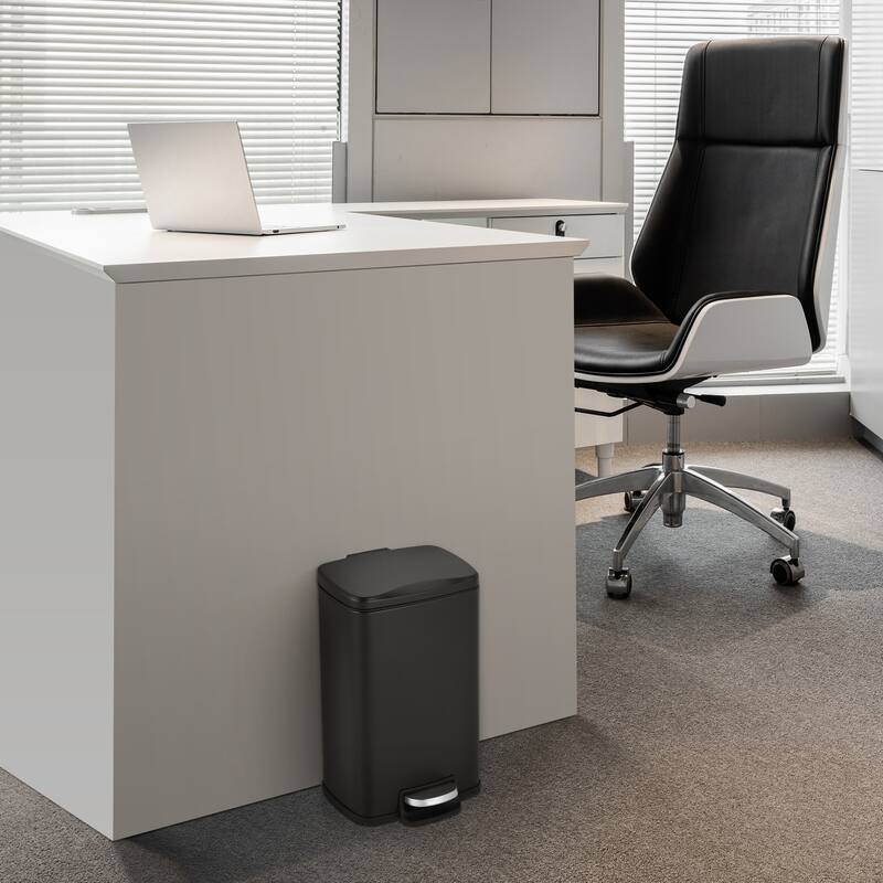 Innovaze 1.3 Gal./5 Liter Rectangular Step-on Trash Can for Bathroom and Office