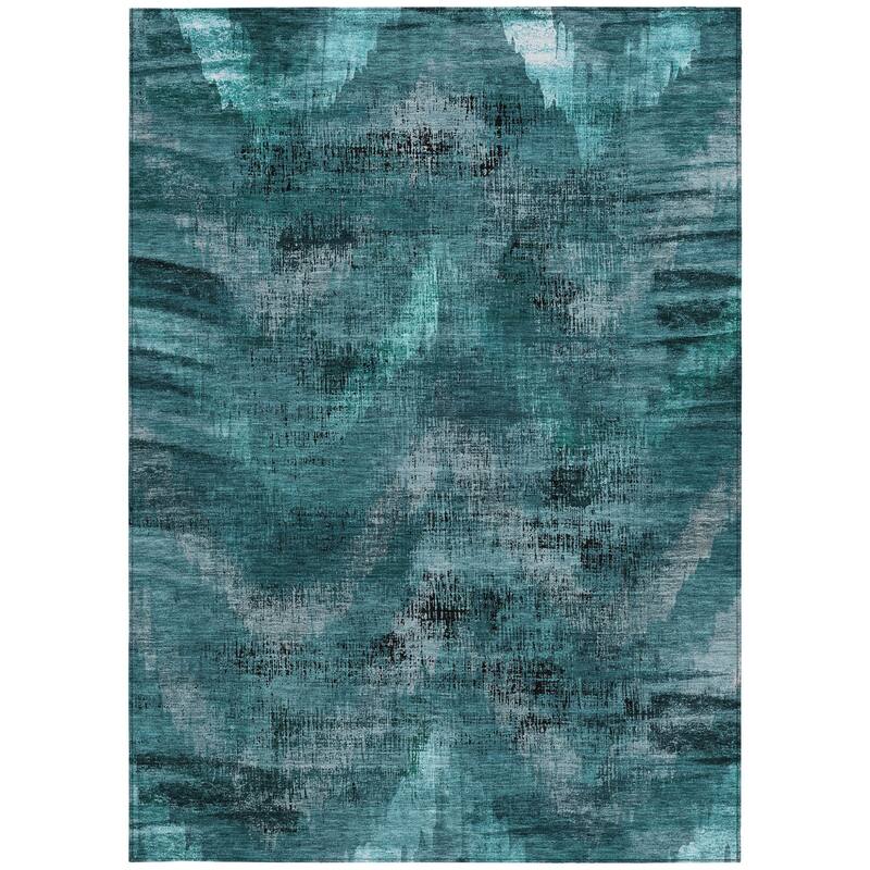 HomeRoots Abstract Transitional Rectangle Outdoor Rug